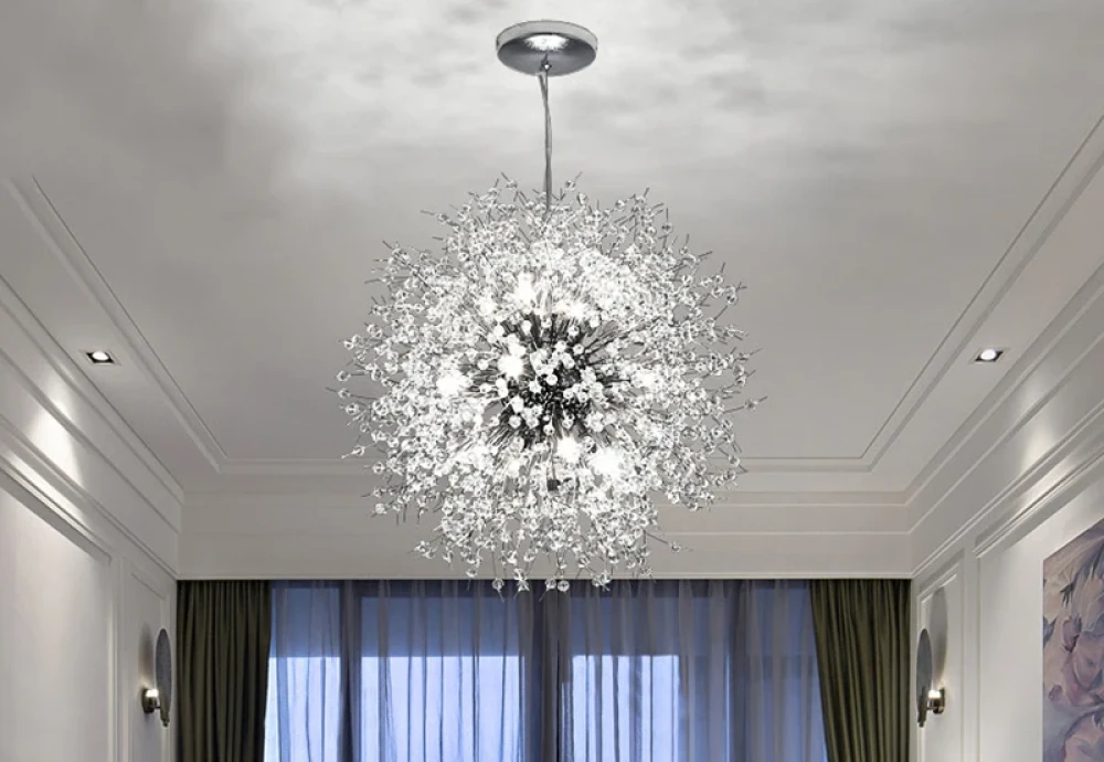 crystal and iron chandelier