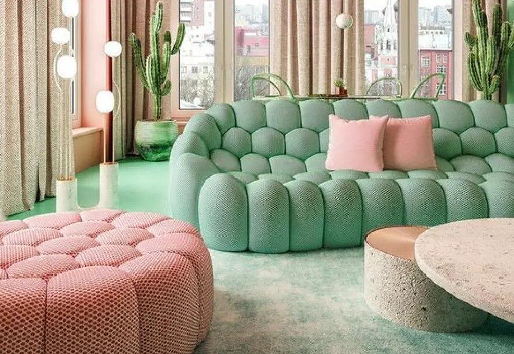 green bubble couch