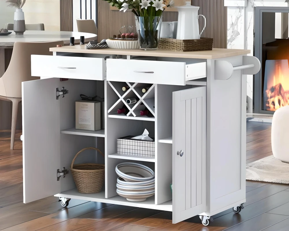 portable kitchen island with storage