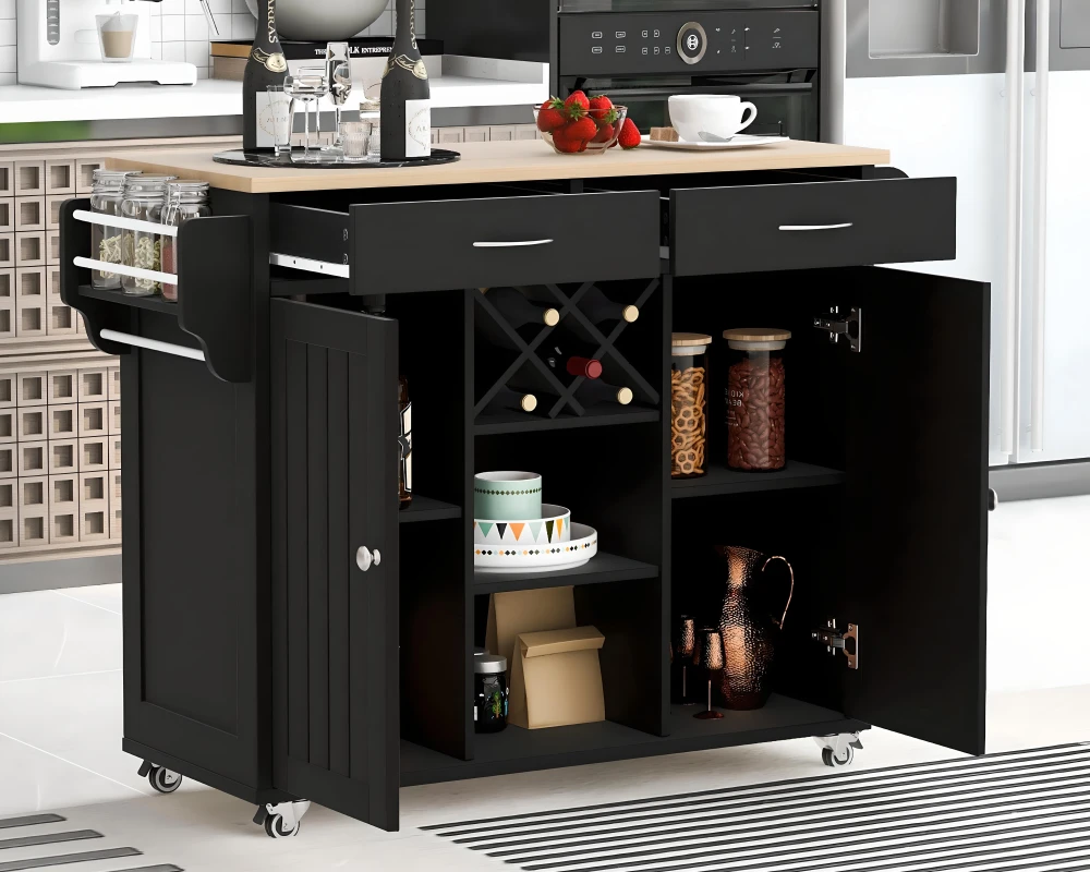 kitchen cart stainless steel top